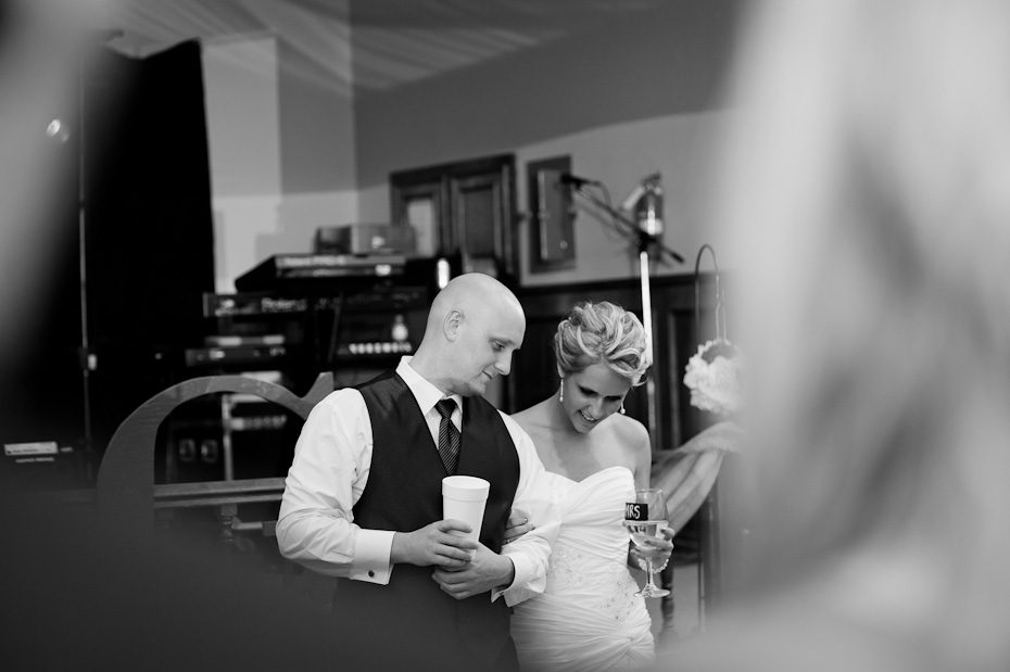 black_white_image_bride_groom_wedding_reception